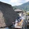 The huge thatched roof