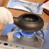 Tea roasting with special pan