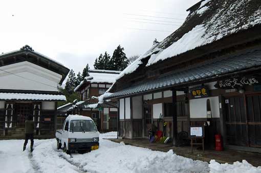 Village covered with snow